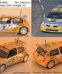 [CALCA] Renault Clio S1600 #2 J.M. Membrado Rally 2000 Viratges 2003 (Ref. 036DECA43) 1:43 Kit Car 43