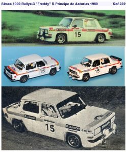 Alternative view of [CALCA ALPS] Simca 1000 Rally-3 #15 "Freddy" Rally Príncipe de Asturias 1980 (Ref. 239DECA43) 1:43 Kit Car 43