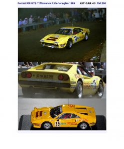 Alternative view of [CALCA ALPS] Ferrari 308 GTB #15 T. Worswick Rally Corte Inglés 1986 (Ref. 266DECA43) 1:43 Kit Car 43
