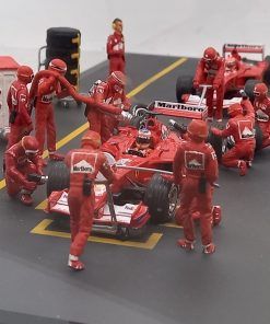 Diorama set Ferrari F2001 #2 R.Barrichello y #1 M.Schumacher Pit Box F1 2001 con figuras (con vitrina metacr.)  1:43 Kit Car 43 - Image 5