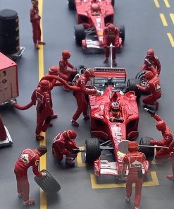 Diorama set Ferrari F2001 #2 R.Barrichello y #1 M.Schumacher Pit Box F1 2001 con figuras (con vitrina metacr.)  1:43 Kit Car 43 - Image 3