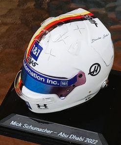 Casco Mick Schumacher Abu Dhabi 2022 (tributo S.Vettel) 1:5 Kit Car 43