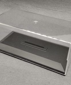 Vitrina / Urna expositora individual transparente con base negra para coche 1/43 (150x75xh:60 mm.) 1:43 Promocional