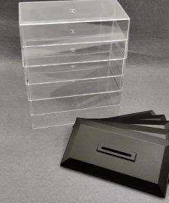 5 unidades vitrina/urna expositora individual transparente con base negra para coche 1/43 (150x75xh:60 mm.) 1:43 Promocional