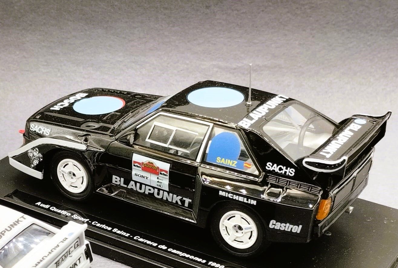 Audi Quattro S1 (coche negro) C.Sainz - Carrera de Campeones / Race of Champions 1990 (con vitrina) 1:24 Kit Car 43 - Image 3