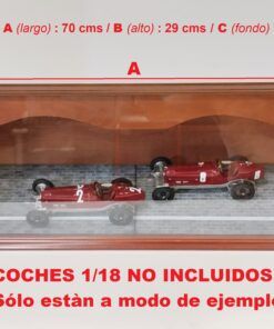Alternative view of Expositor caoba con tapa frontal de metacrilato con diorama peralte adoquinada 180 grados circuito Avus (Alemania)  1:18 Kit Car 43