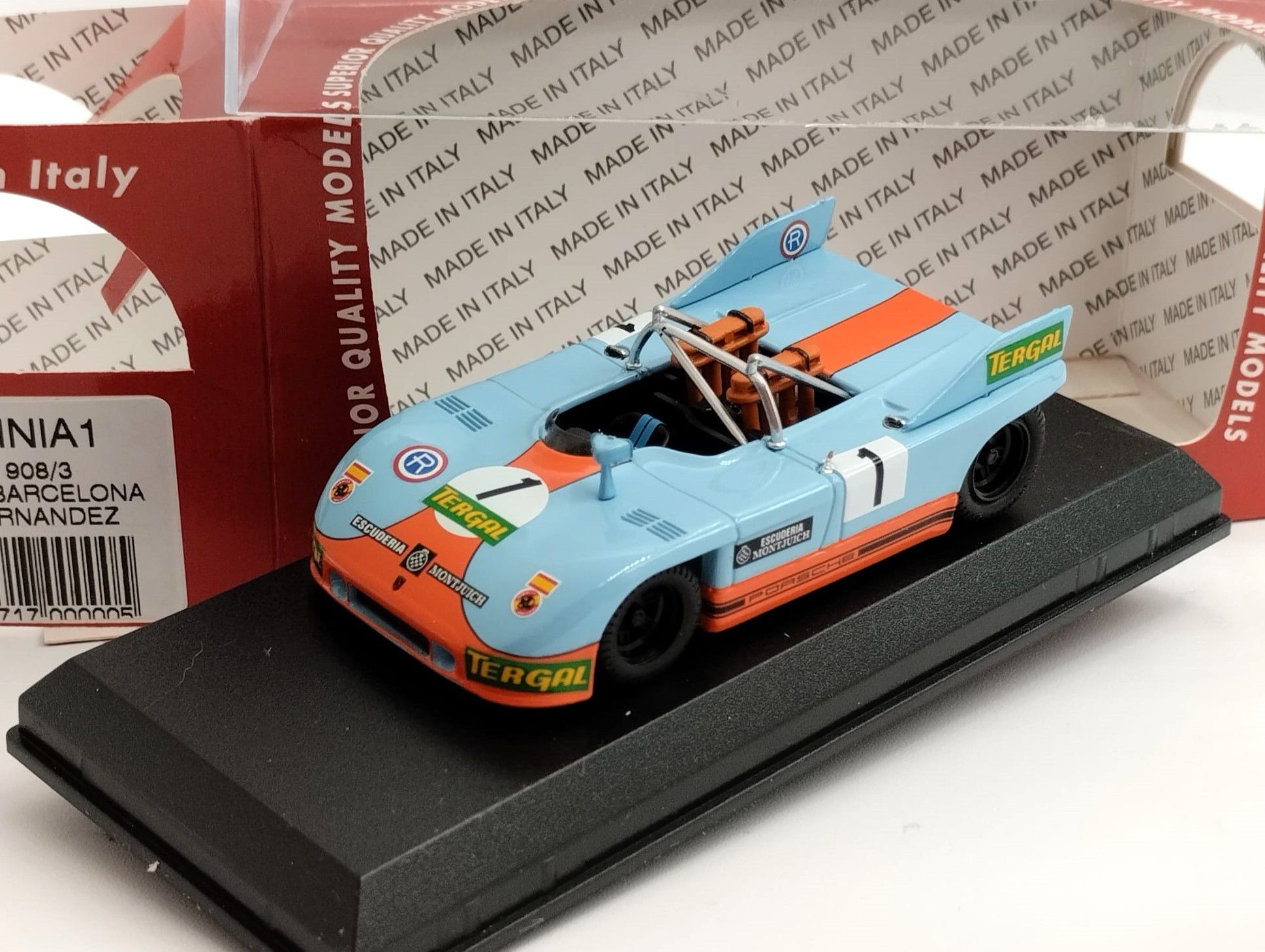 Porsche 908/3 Esc.Montjuic #1 J.Fernandez-JM. Fernandez 1000 Kms.Barcelona 1971 1:43 Best