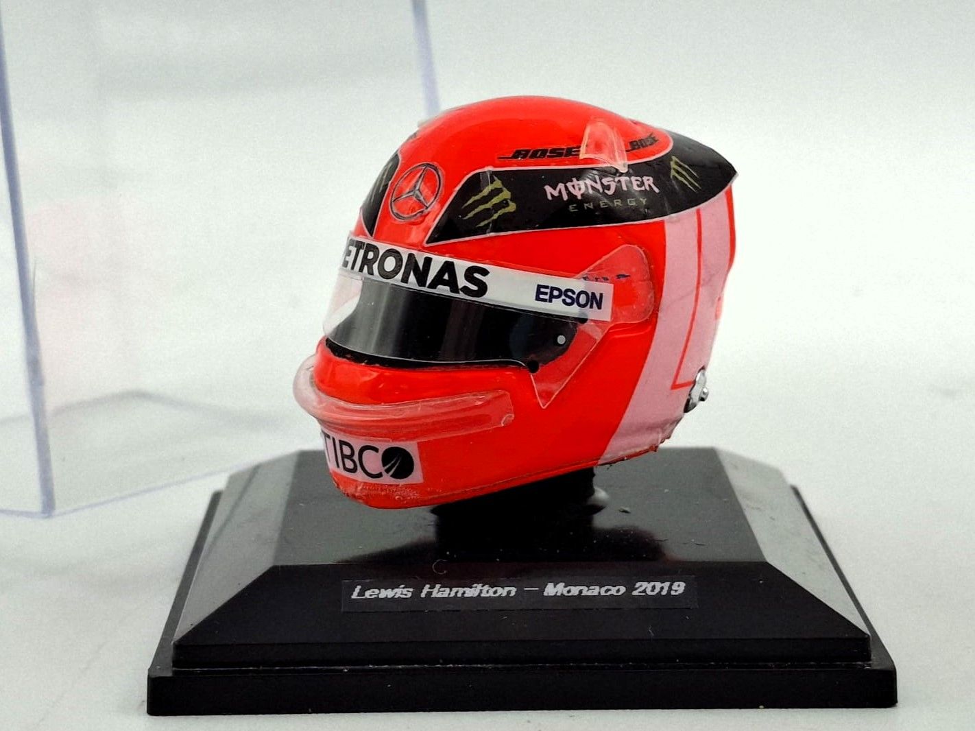 Casco Lewis Hamilton Monaco 2019 (tributo N.Lauda) 1:8 Kit Car 43