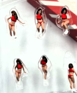 Set de 6 figuras chicas pitlane años 90' Le Mans  1:43 Spark