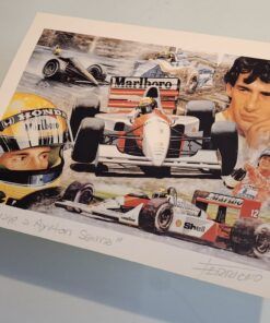Litografía/Print tamaño postal Homenaje a Ayrton Senna - Juan Carlos Ferrigno - 20 x 16 cms.