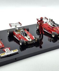 Set Ferrari 312T #11 C.Regazzoni (abierto) y #12 N.Lauda F1 1975  1:43 Kit Car 43 (con vitrina metacril.)