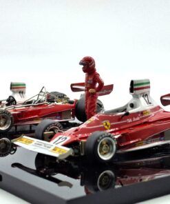 Alternative view of Set Ferrari 312T #11 C.Regazzoni (abierto) y #12 N.Lauda F1 1975  1:43 Kit Car 43 (con vitrina metacril.)